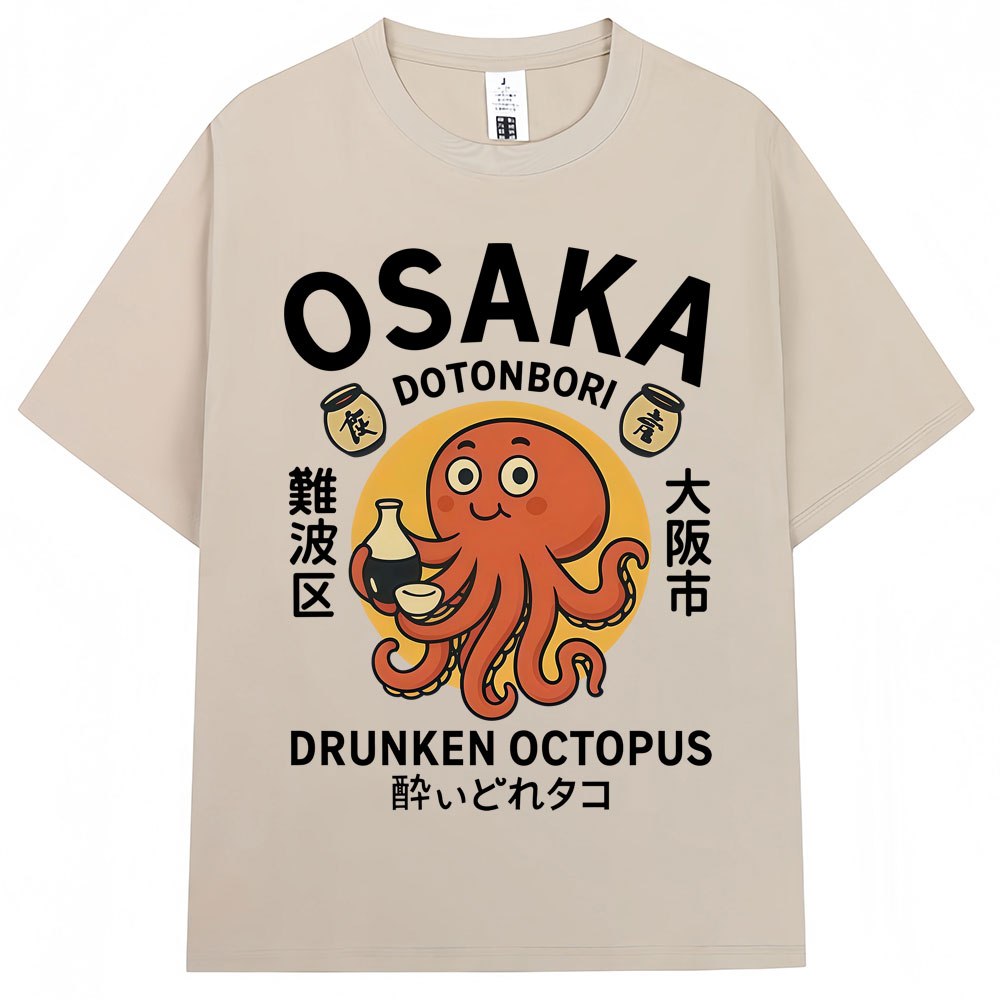 Vintage Fashion Osaka - Japanischer Stil „Betrunkener Oktopus“ Osaka Grafik