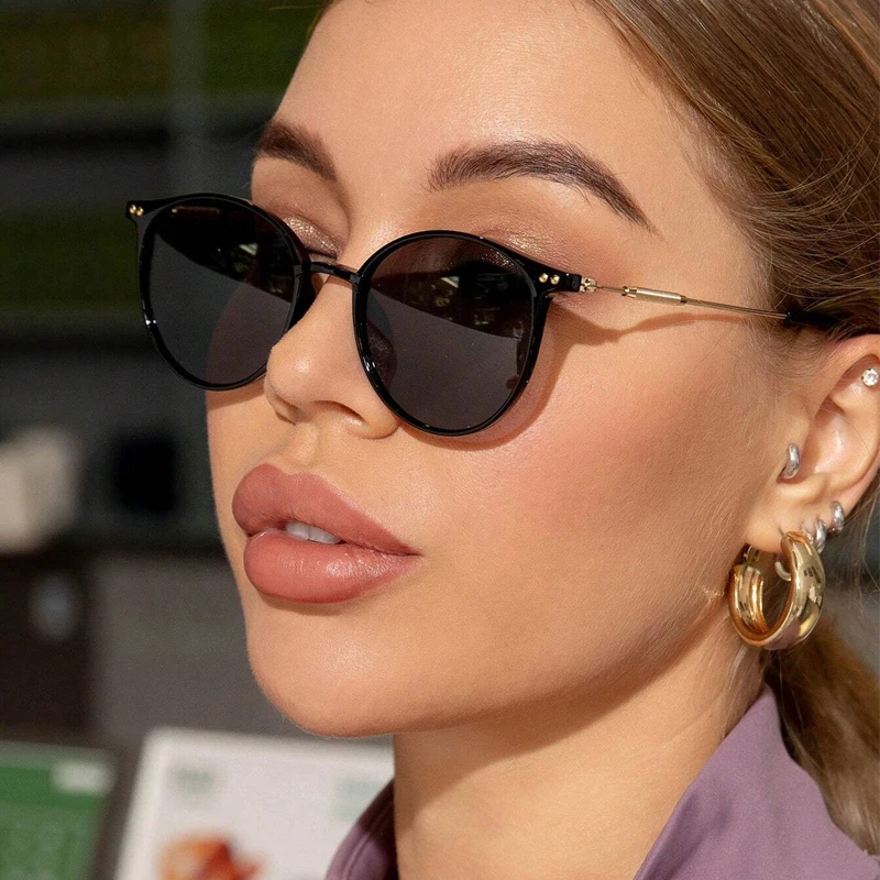 Vintage Fashion De - Neue runde Vintage-Sonnenbrille für Damen, Retro-Luxus-Marken-Designer-Sonnenbrille