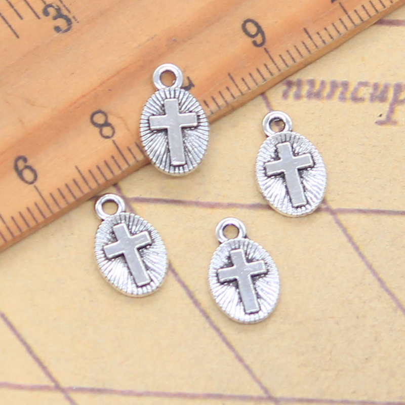 Vintage Fashion Finds - 30 Stück Charms Kreuz 13x8mm Antik