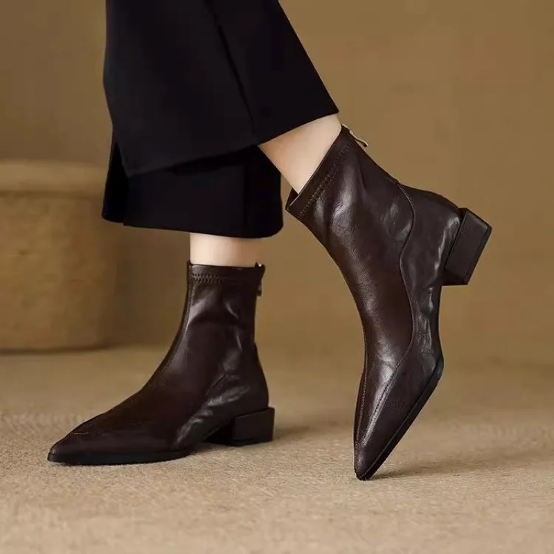 Vintage Fashion De - Modische Vintage Stiefeletten mit Dicken Absätzen