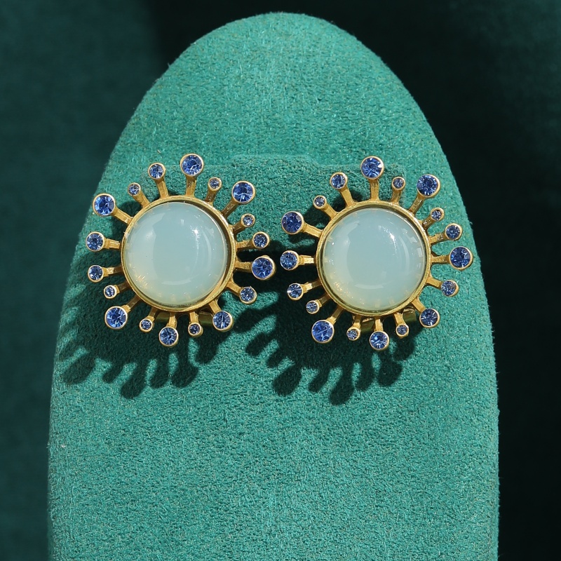 Vintage Fashion Jewelry Brands - Vintage Grüne Achat-Ohrringe Antiker Schmuck für