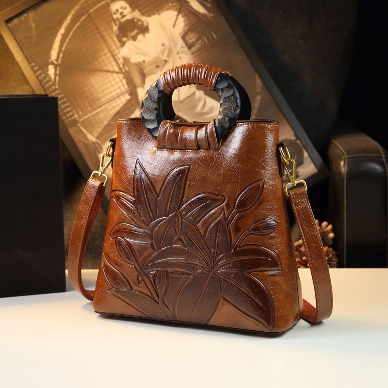 Vintage Fashion In Chinese - Vintage Ethno-Stil Leder Damenhandtasche 2026 Neue