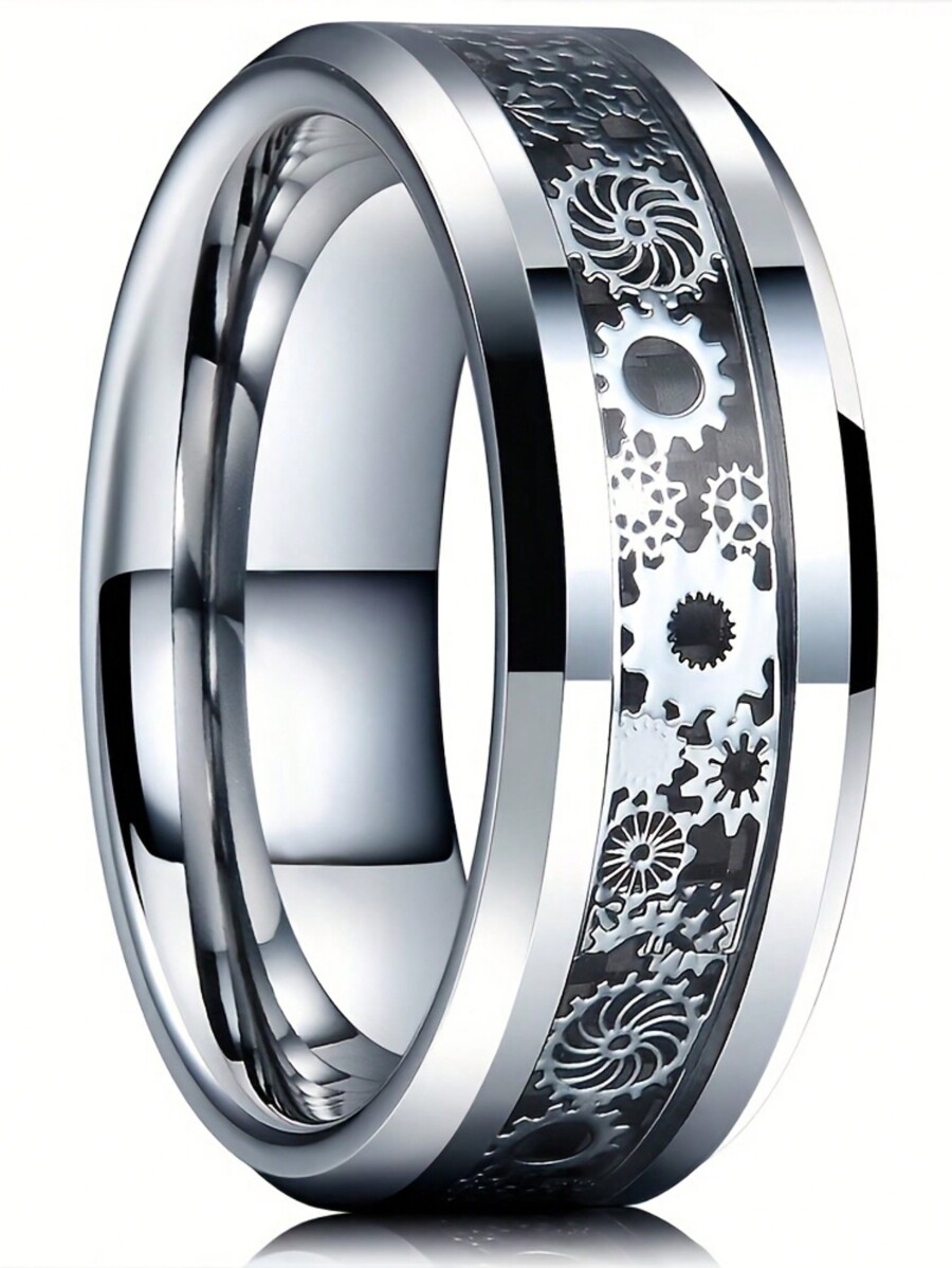 Vintage Fashion Wheel - 1 Stück Vintage Steampunk Silberfarbener Zahnrad-Ring