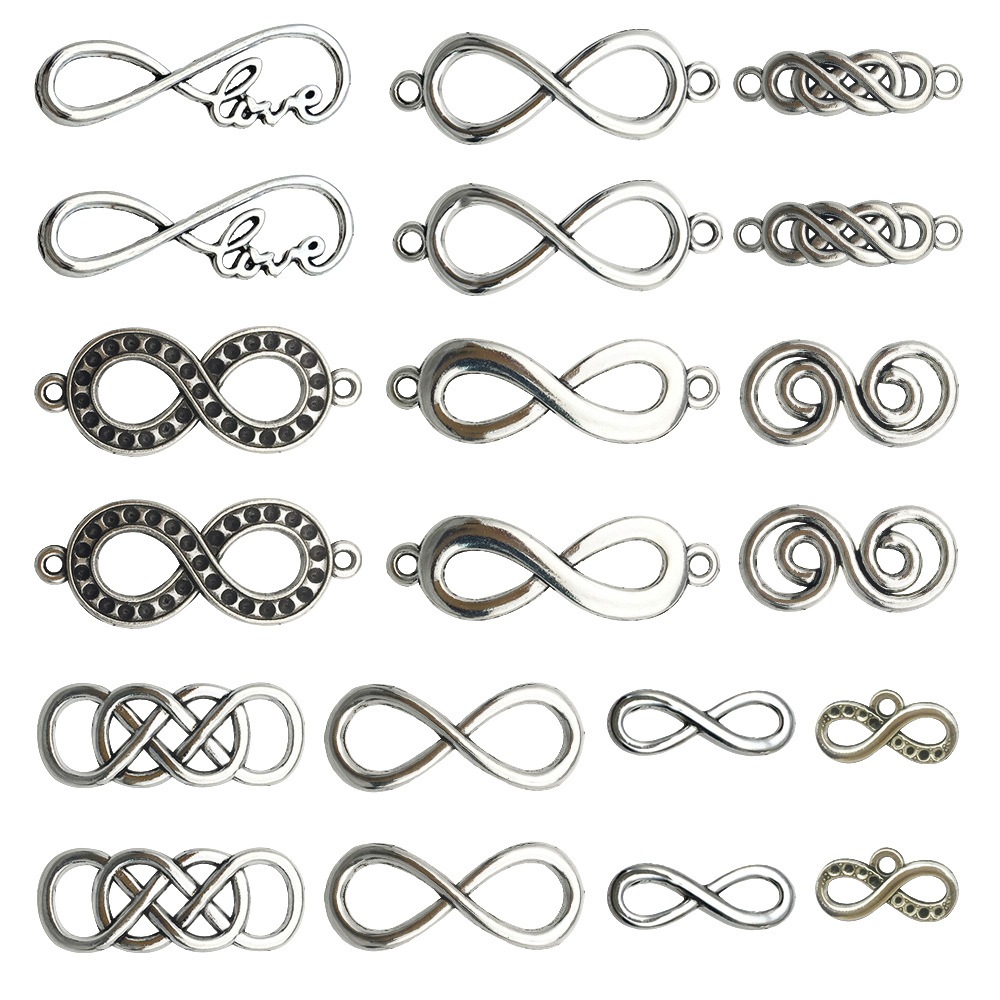 Vintage Fashion Finds - 20 Stück Antik Silbrig Vintage Unendlichkeitssymbol
