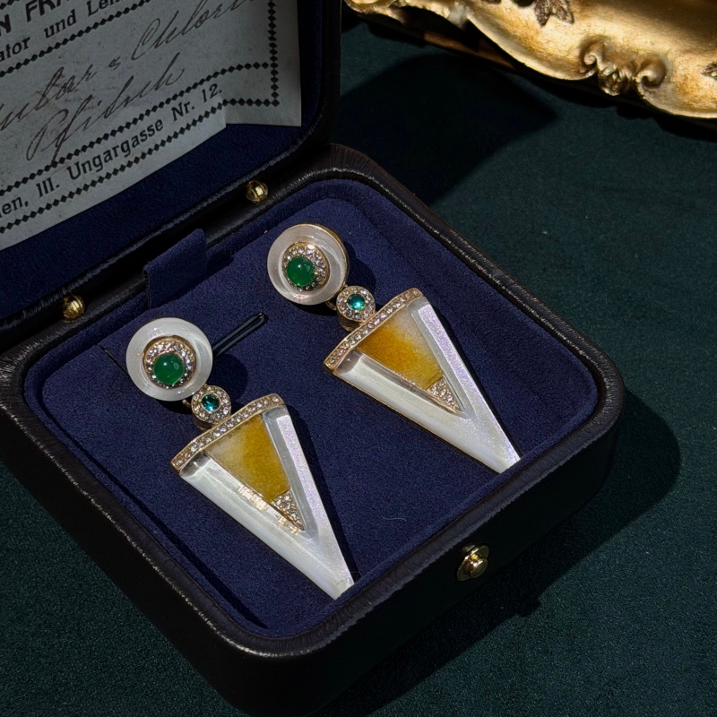 Vintage Grüne Glasierte Gletsc – Vintage Fashion Jewelry Brands Bewertung und Preis