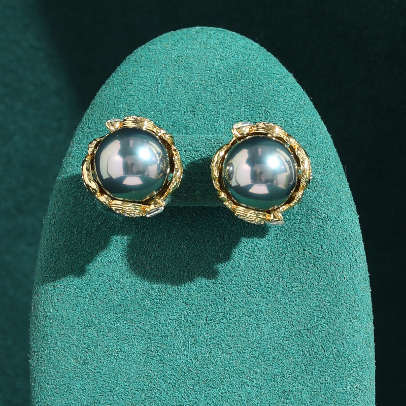 Vintage graue Perlenohrringe f – Vintage Fashion Jewelry Brands Bewertung und Preis