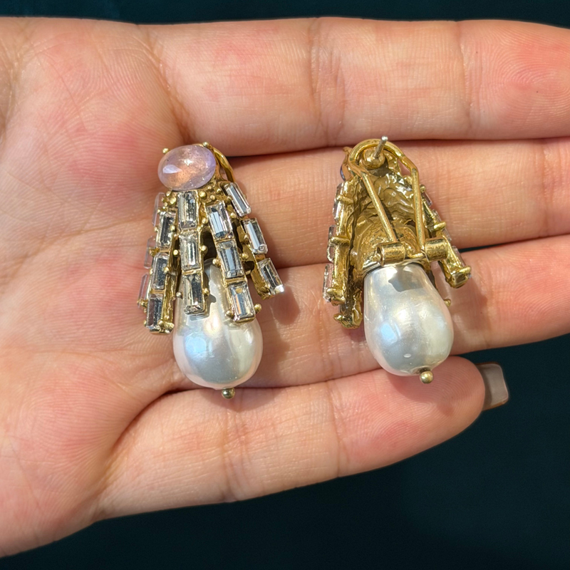 Vintage Lila Kristall Weißer Z – Vintage Fashion Jewelry Brands Bewertung und Preis