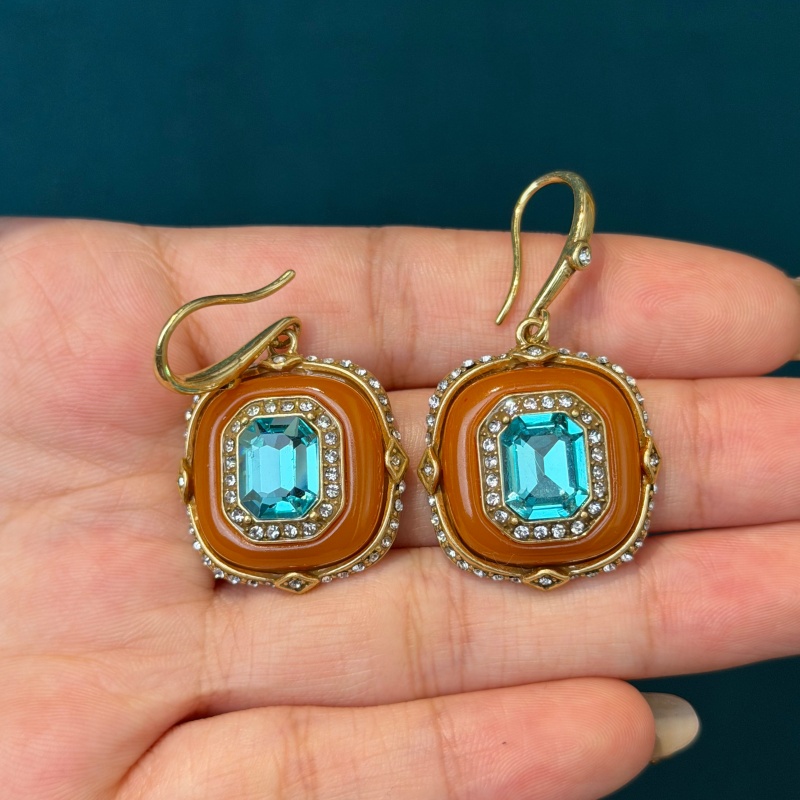 Vintage-Ohrringe mit blauem Kr – Vintage Fashion Jewelry Brands Bewertung und Preis