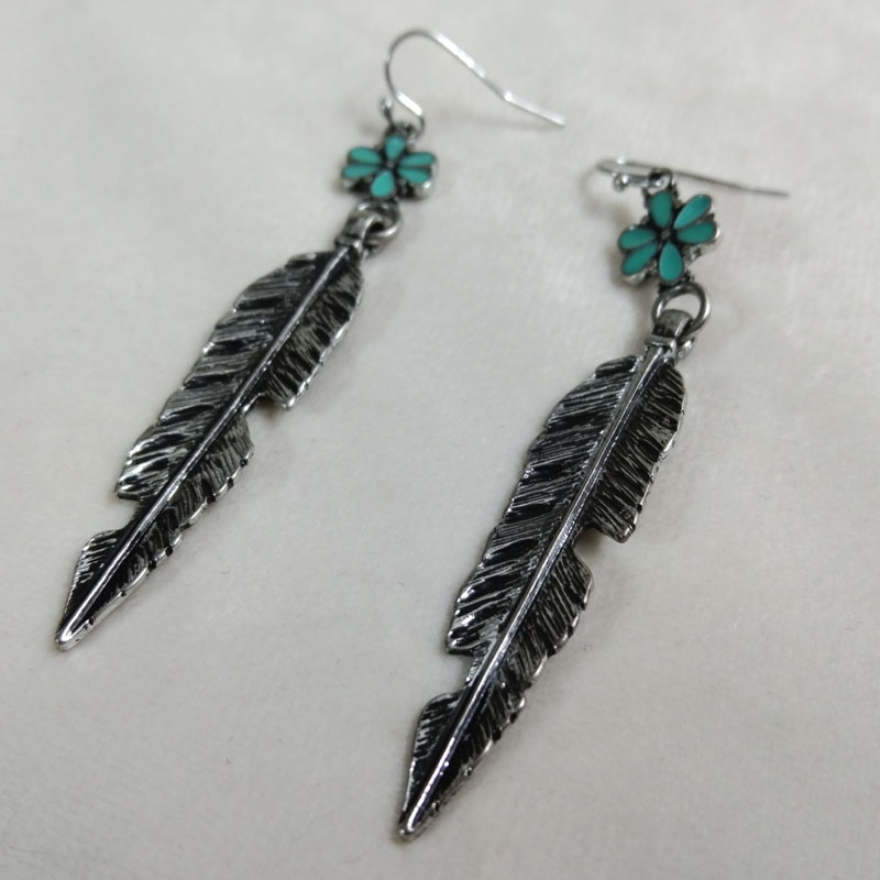Antik Silber Feder Tropfen Ohr – Vintage Fashion Jewelry Brands Bewertung und Preis