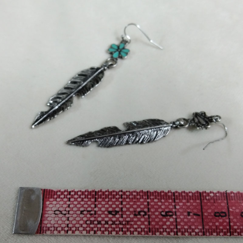 Antik Silber Feder Tropfen Ohr – Vintage Fashion Jewelry Brands Bewertung und Preis
