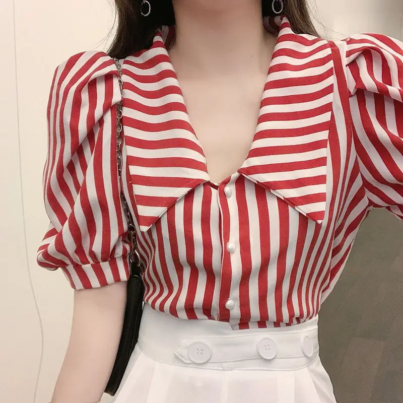 Mode Gestreiften Blusas Frauen – Vintage Fashion De Bewertung und Preis